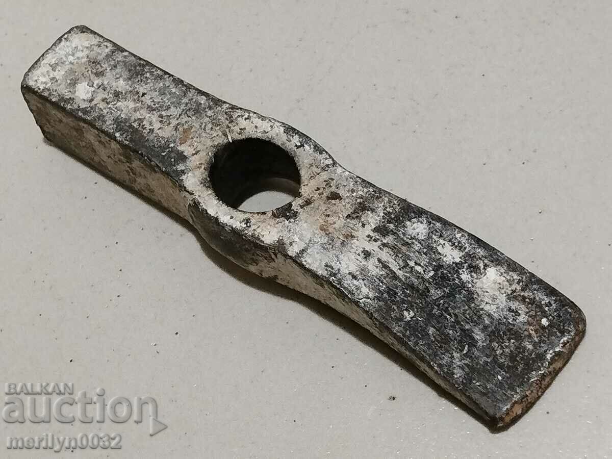 Old Bulgarian carpenter's hammer tool blade forged iron