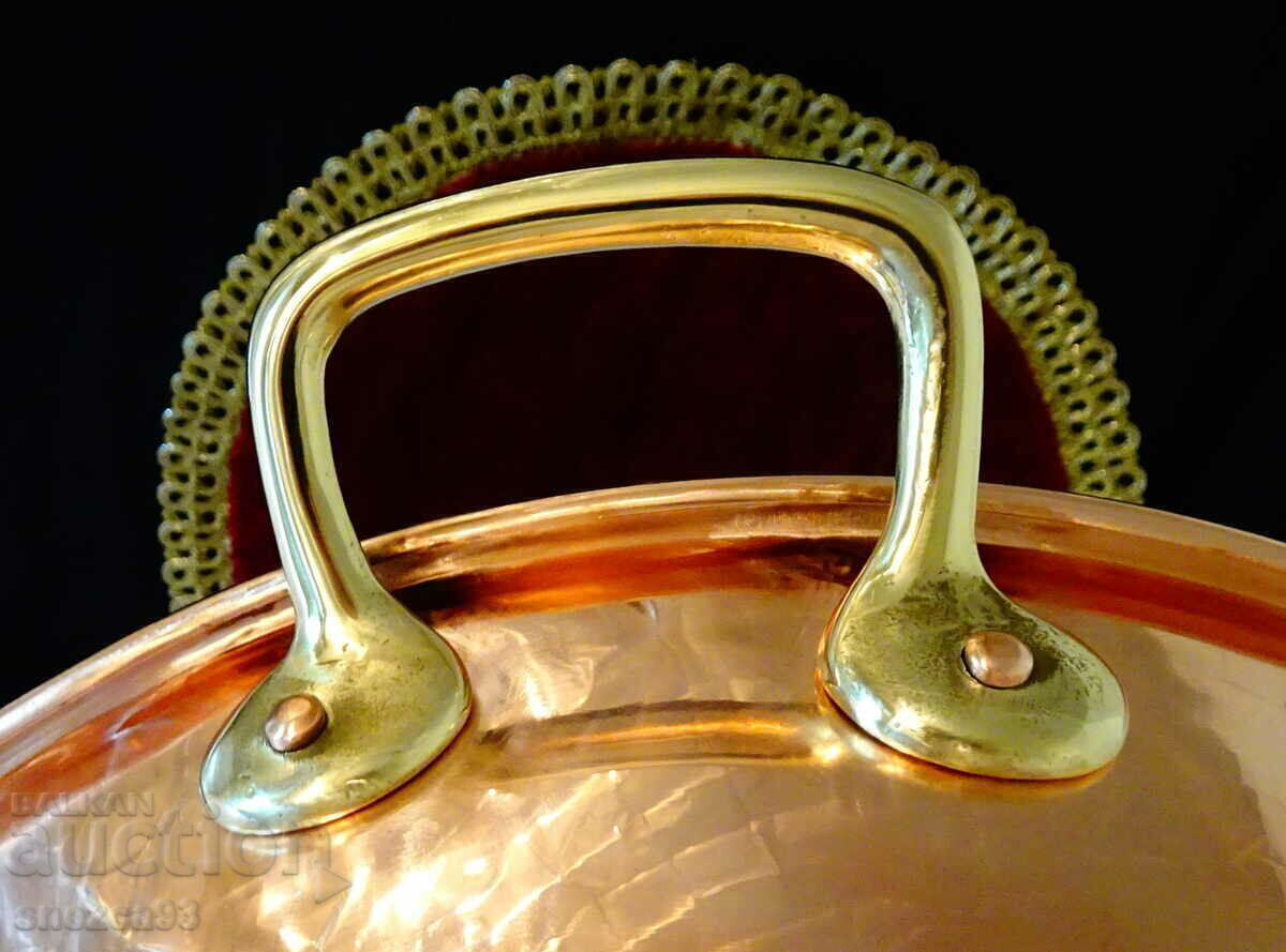 Oală din cupru, tavă din cupru pentru zacuscă și dulceață 11 l - 5