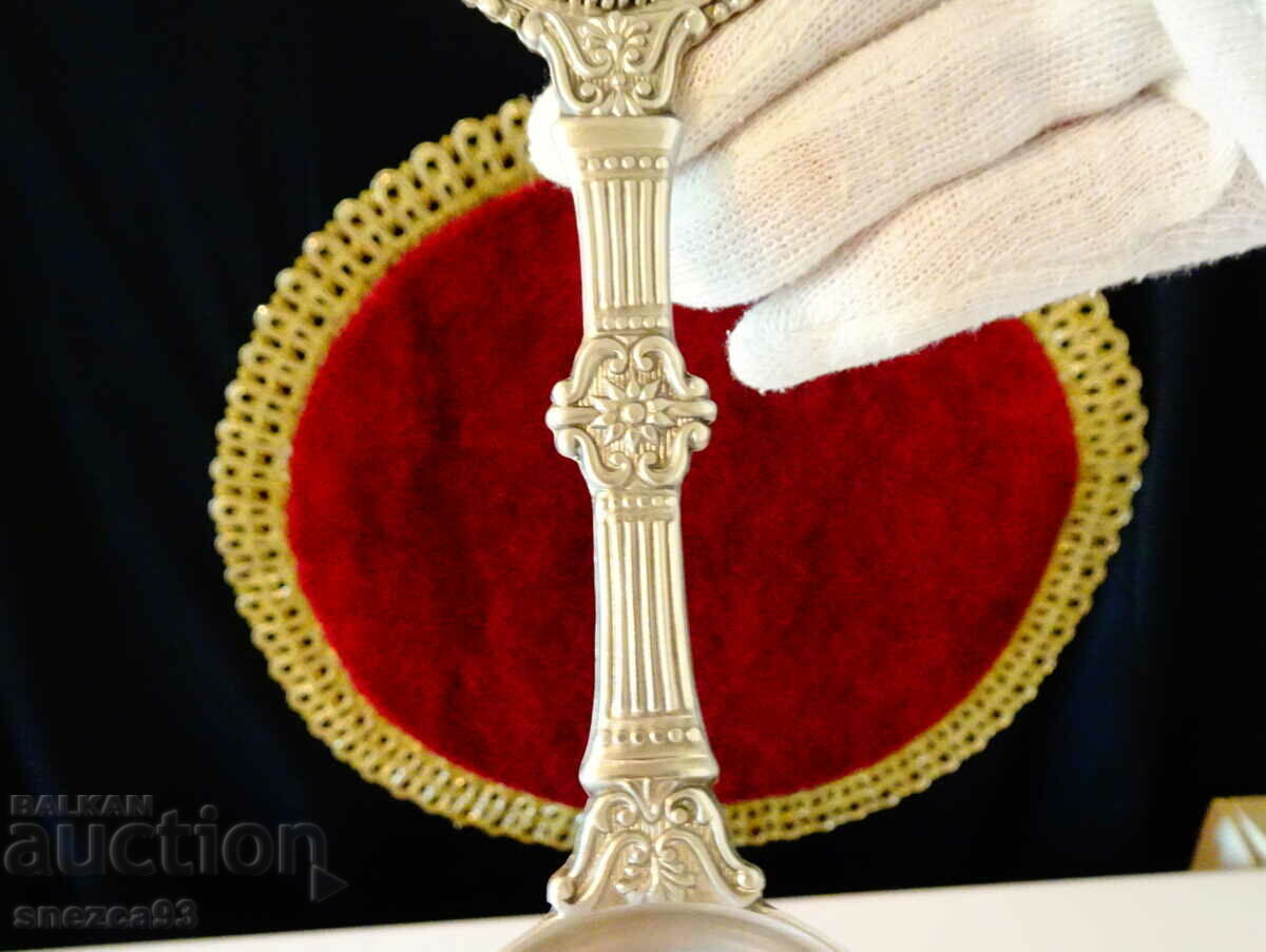 Аукцион Калаена лъжица WMF,портрет на Шуберт,позлата.