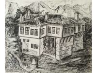 Picture, drawing, house, Melnik BZC