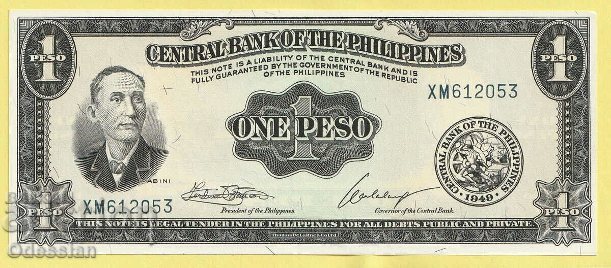 Filipine • 1 peso • 1949