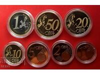 Netherlands-Lot 7 Euro Coins-Matte-Gloss 2001