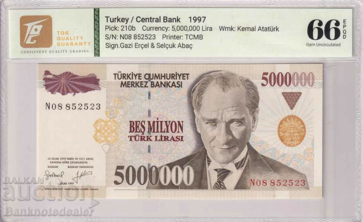 Turcia 5000000 Lire 1997 Pick 210b TQG 66