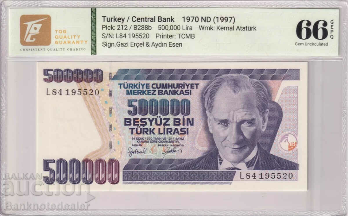 Turkey 500000 Lira 1970 1998 Pick 212 TQG 66