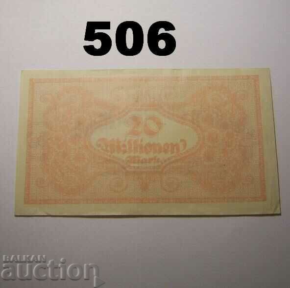 Karlsruhe 20 millionen mark 1923 XF Germany with price 6.00 BGN | € 3.07