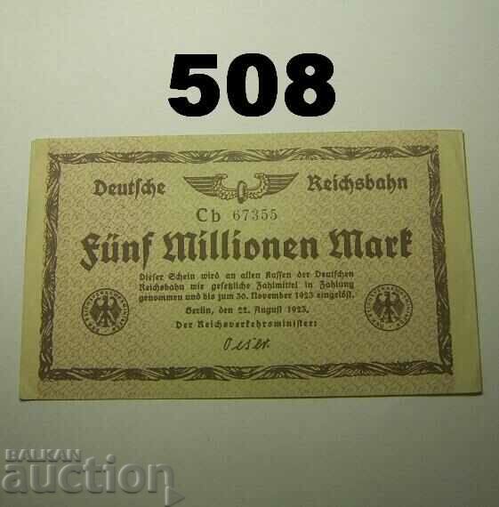 Berlin 5 milioane marca 1923 XF+ Germania