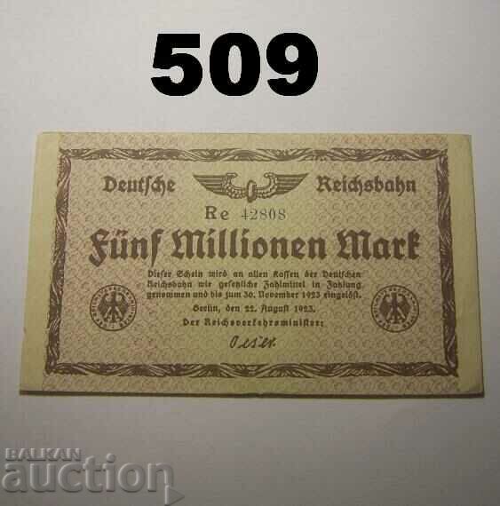 Berlin 5 millionen mark 1923 XF Germany