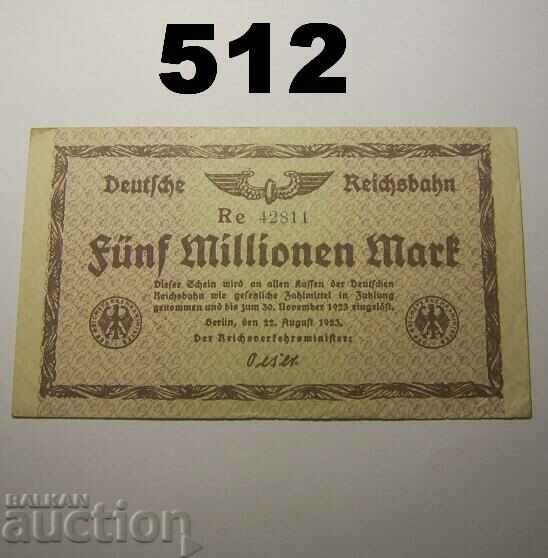 Berlin 5 millionen mark 1923 XF Германия