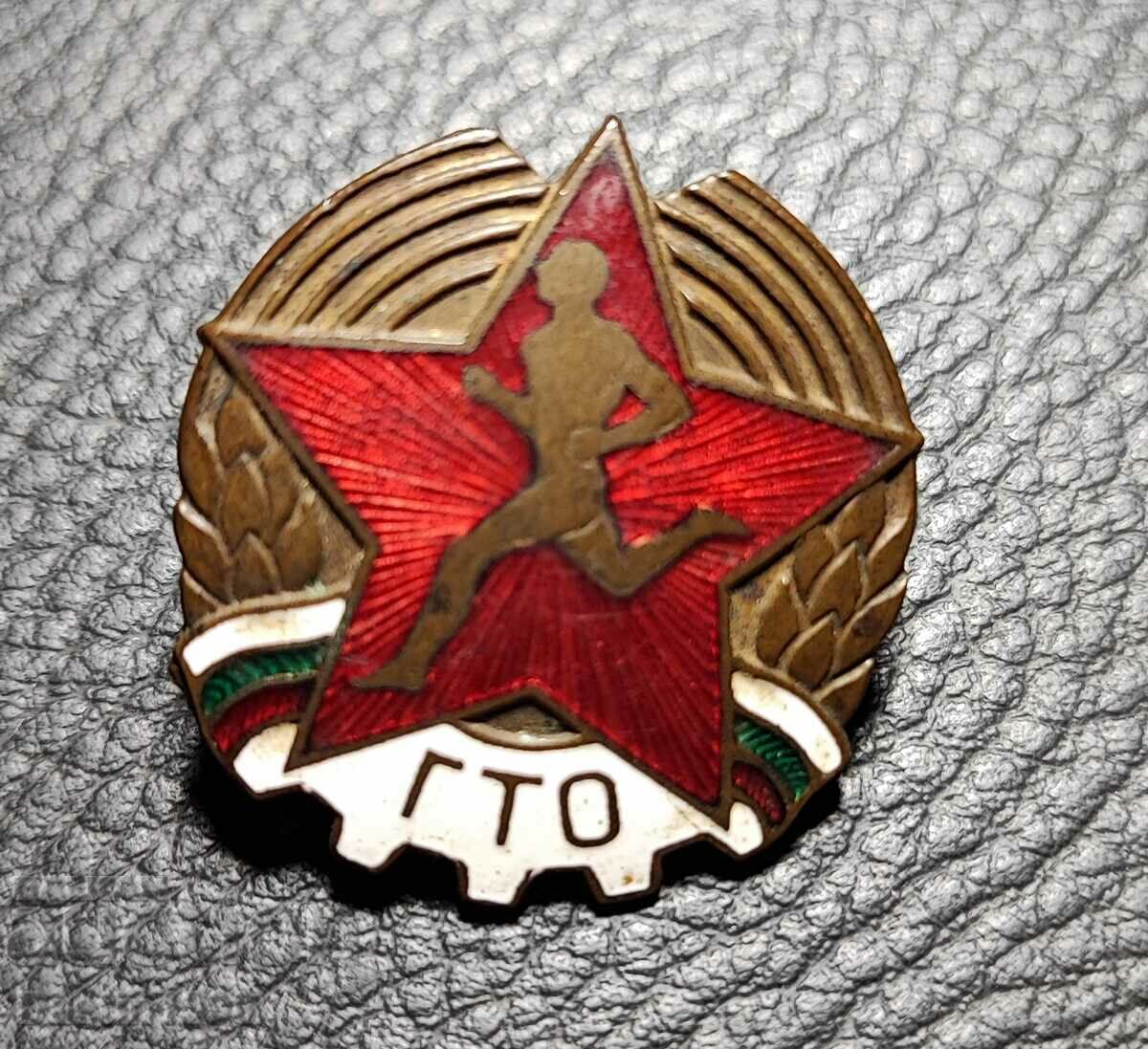 RARE GTO ENAMEL BADGE ON SCREW WITH NUMBER