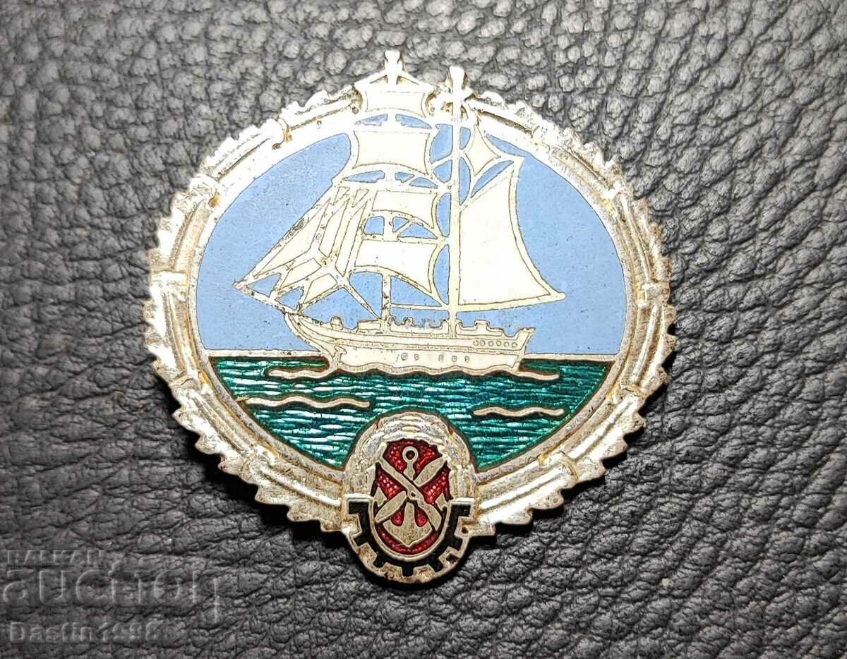 VERY RARE ENAMEL SHIP BADGE