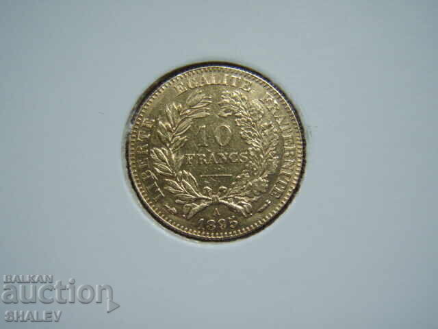 10 Franci 1895 A Franța (10 franka Frantsiya) /1/ - AU (zlato) 10 Franci 1895 A Franța (10 franka Frantsiya) /1/ - AU (zlato)