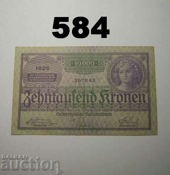 Austria 10000 coroane 1924 VF+