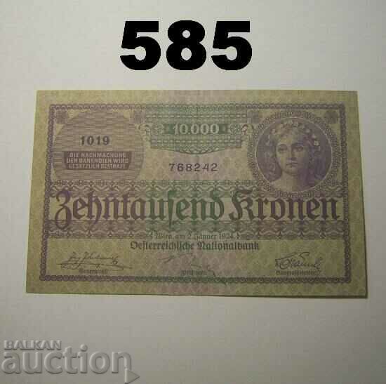 Austria 10000 kroner 1924 VF+/aXF