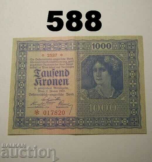 Austria 1000 kroner 1922 XF