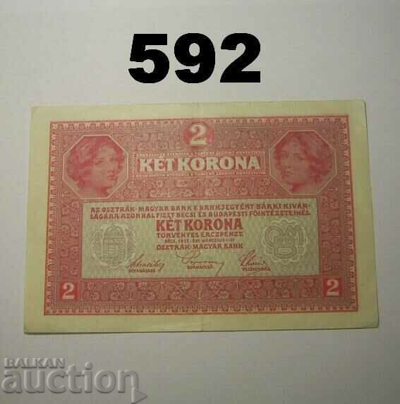 Austria 2 Krone 1917 (1919) XF+