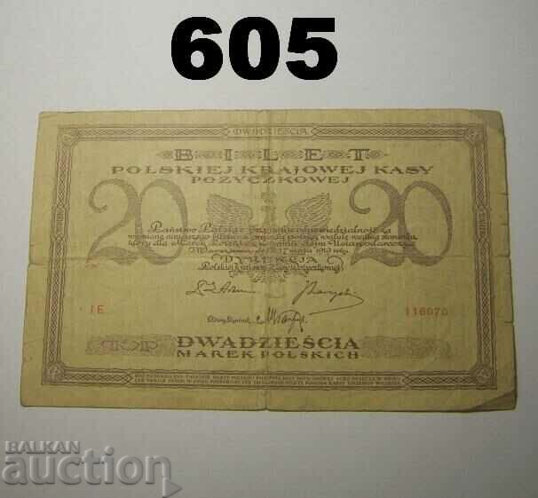 Polonia 20 timbre seria 1919 IE