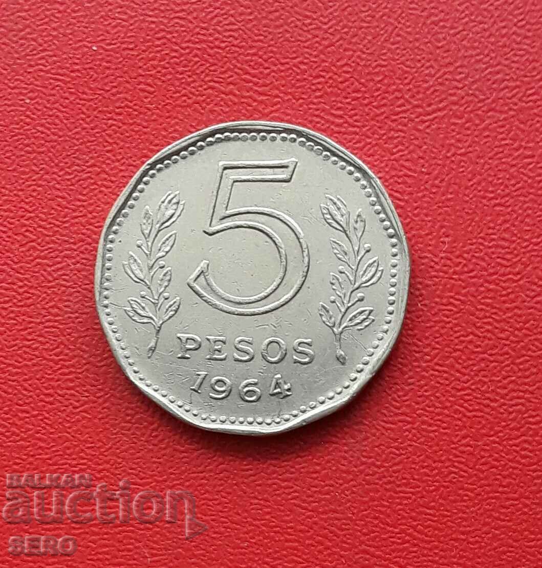 Argentina-5 pesos 1964