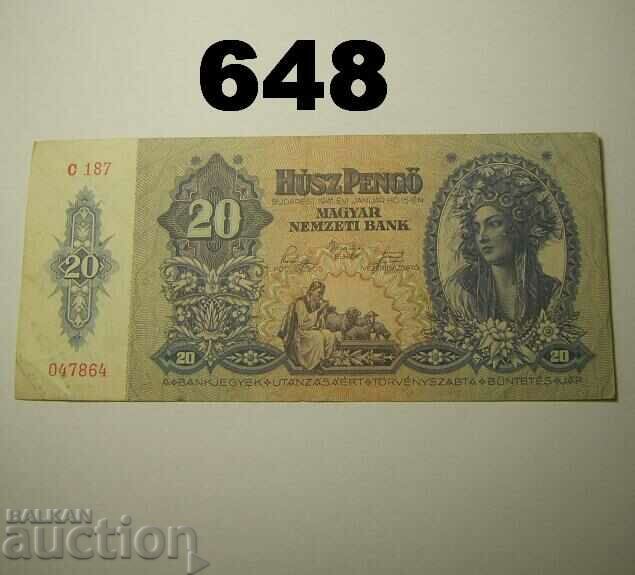 Ungaria 20 pengo 1941 VF