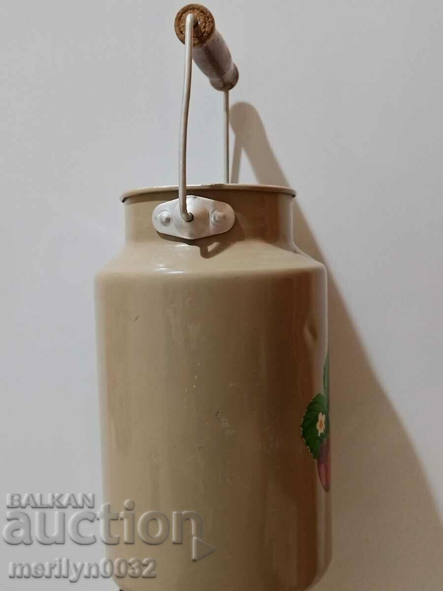 Auction Old metal milk jug, aluminum bucket, canister Auction Old metal milk jug, aluminum bucket, canister