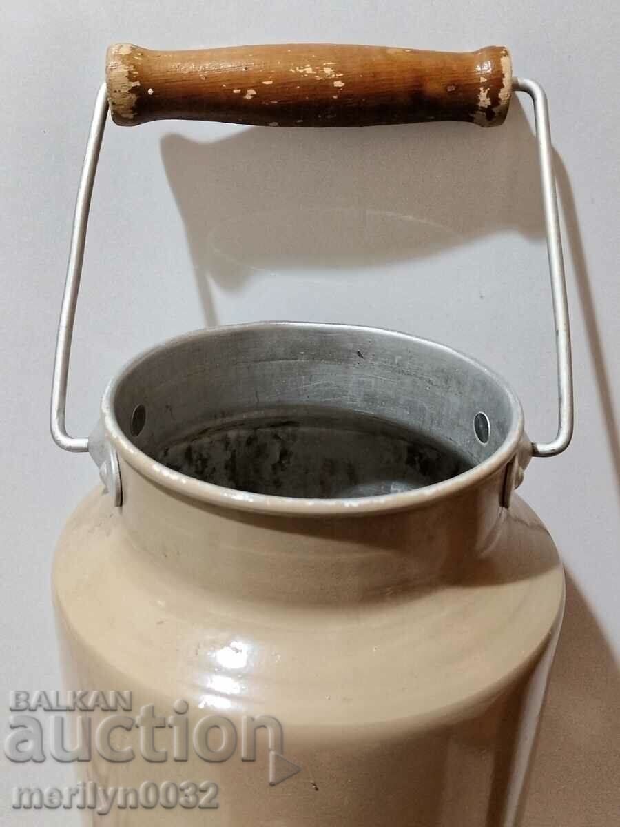 Old metal milk jug, aluminum bucket, canister - 6 Old metal milk jug, aluminum bucket, canister - 6