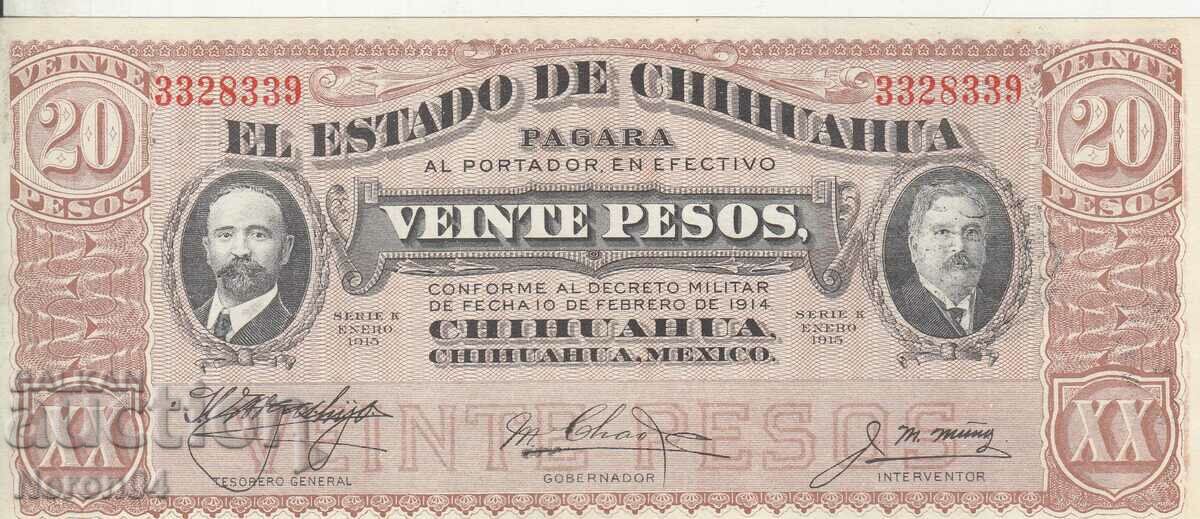 20 pesos 1915, Mexic