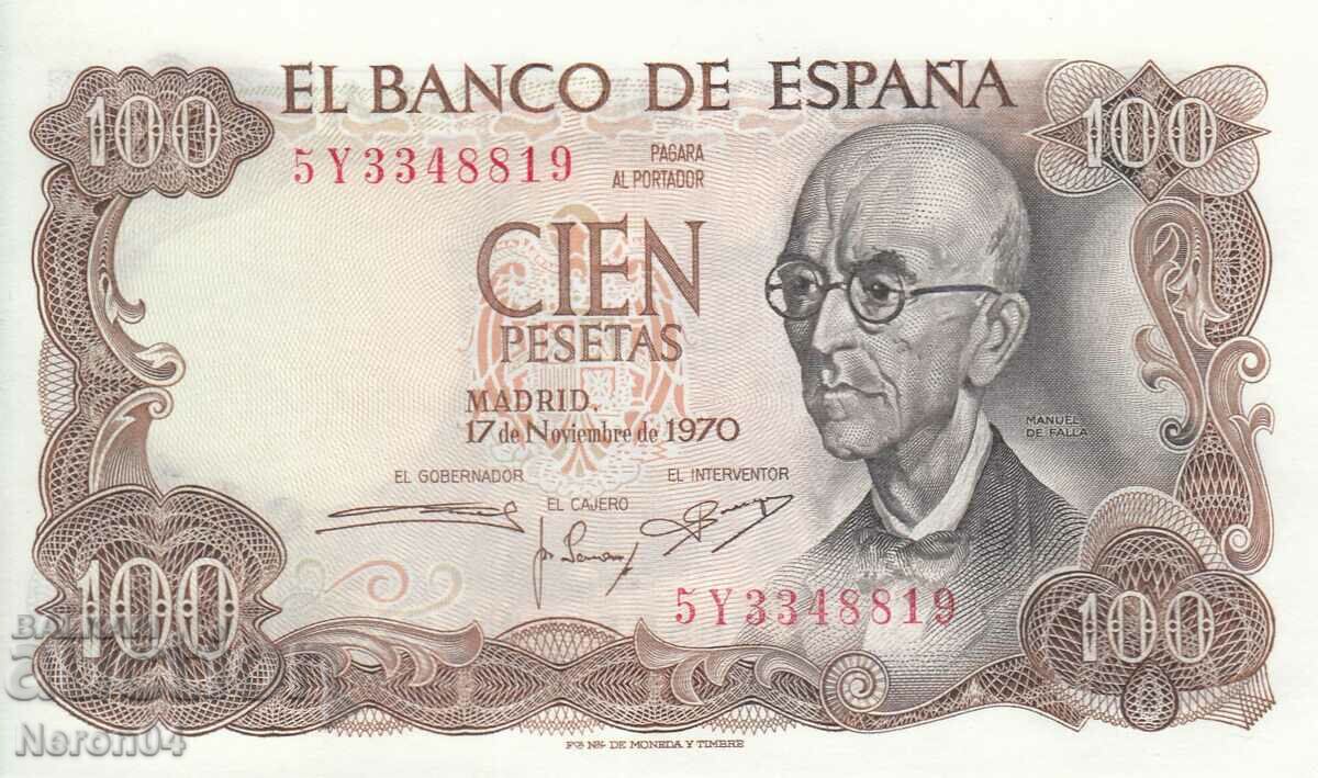 100 pesetas 1970, Spain