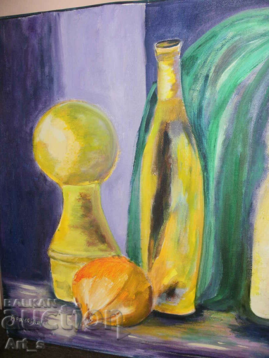 Modern Still Life from 1995 - signed oil on canvas - 6 Modern Still Life from 1995 - signed oil on canvas - 6