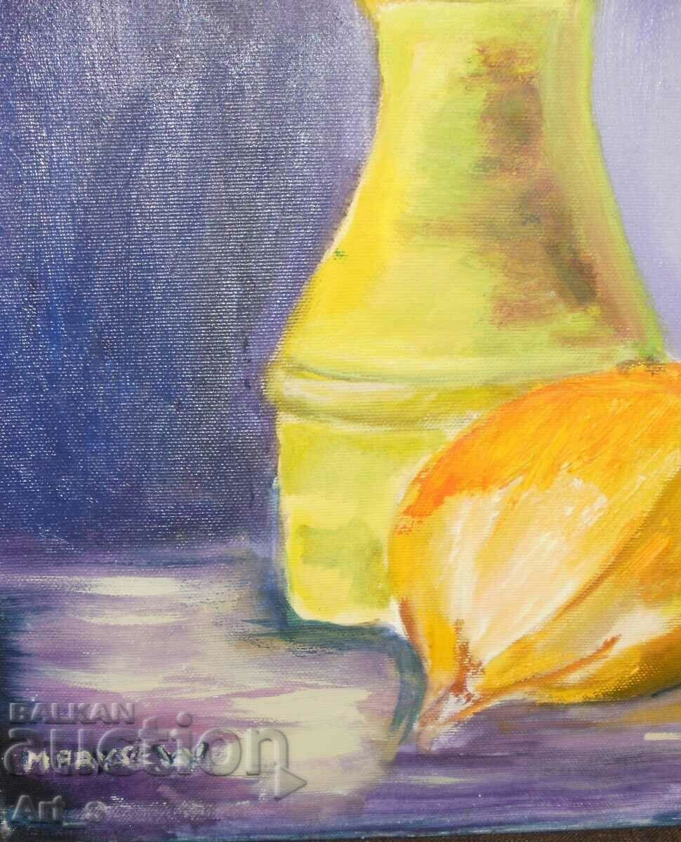 Modern Still Life from 1995 - signed oil on canvas - 7 Modern Still Life from 1995 - signed oil on canvas - 7