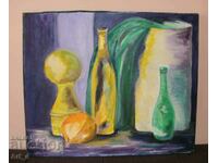 Modern Still Life from 1995 - signed oil on canvas