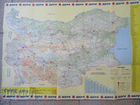 MODERN ROAD MAP OF BULGARIA - 65 x 48 cm.