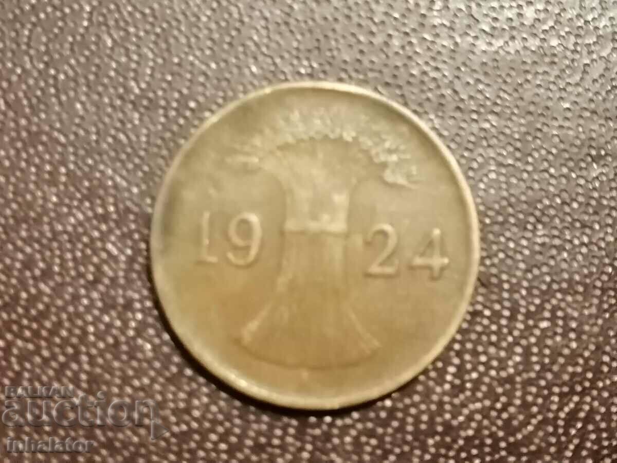 1924 έτος 1 pfennig A Γερμανία