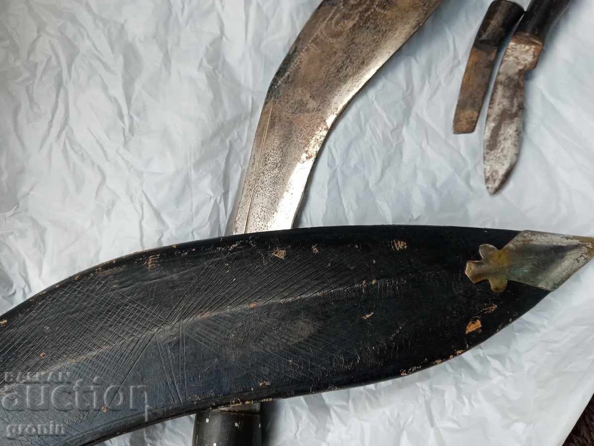 Παλιό μαχαίρι, μεγάλος στρατιωτικός, μάχη Kukri, Νεπάλ, κόκαλο, cania, - 6