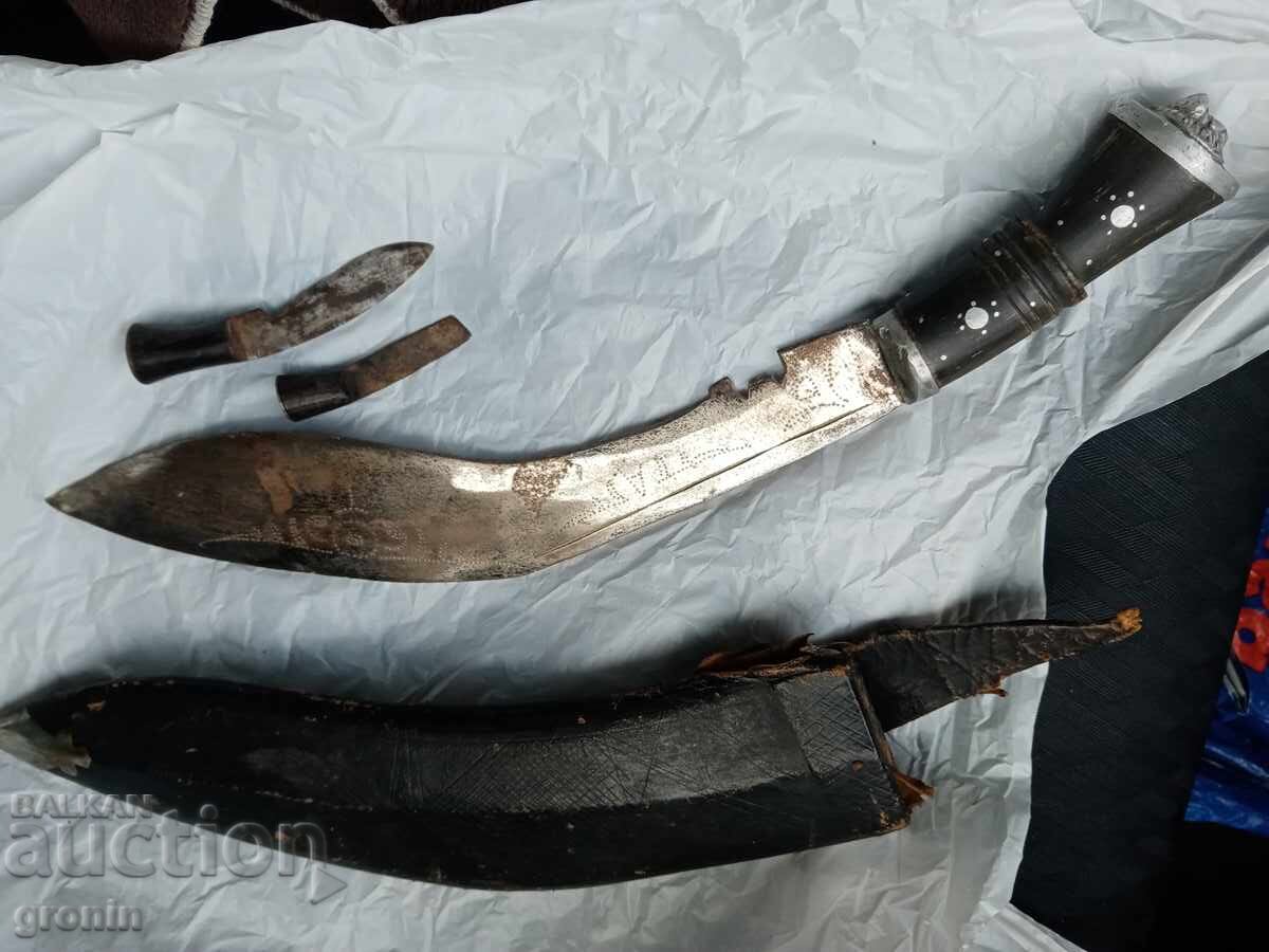 Παλιό μαχαίρι, μεγάλος στρατιωτικός, μάχη Kukri, Νεπάλ, κόκαλο, cania, - 7