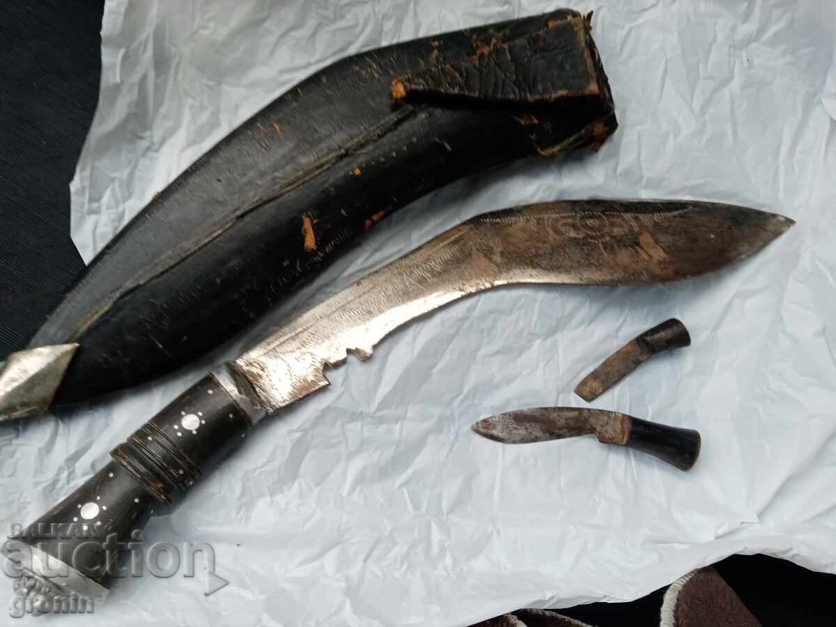 Παλιό μαχαίρι, μεγάλος στρατιωτικός, μάχη Kukri, Νεπάλ, κόκαλο, cania,