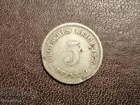 1875 anul 5 pfennig A Germania