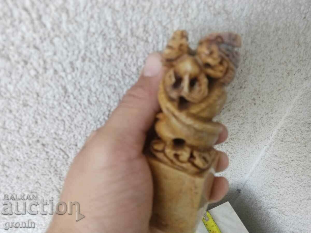 Дракон,змей,фигура,нефрит,жадеит,печат,резбован,190к,Китай - 6