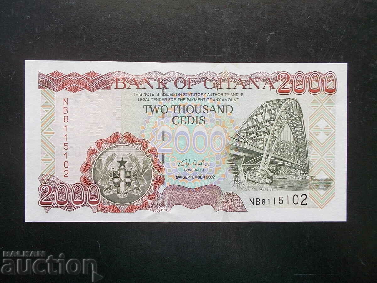 GHANA, 2000 cedis, 2002, UNC