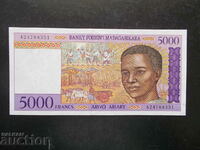 MADAGASCAR, 5000 de franci, 1994