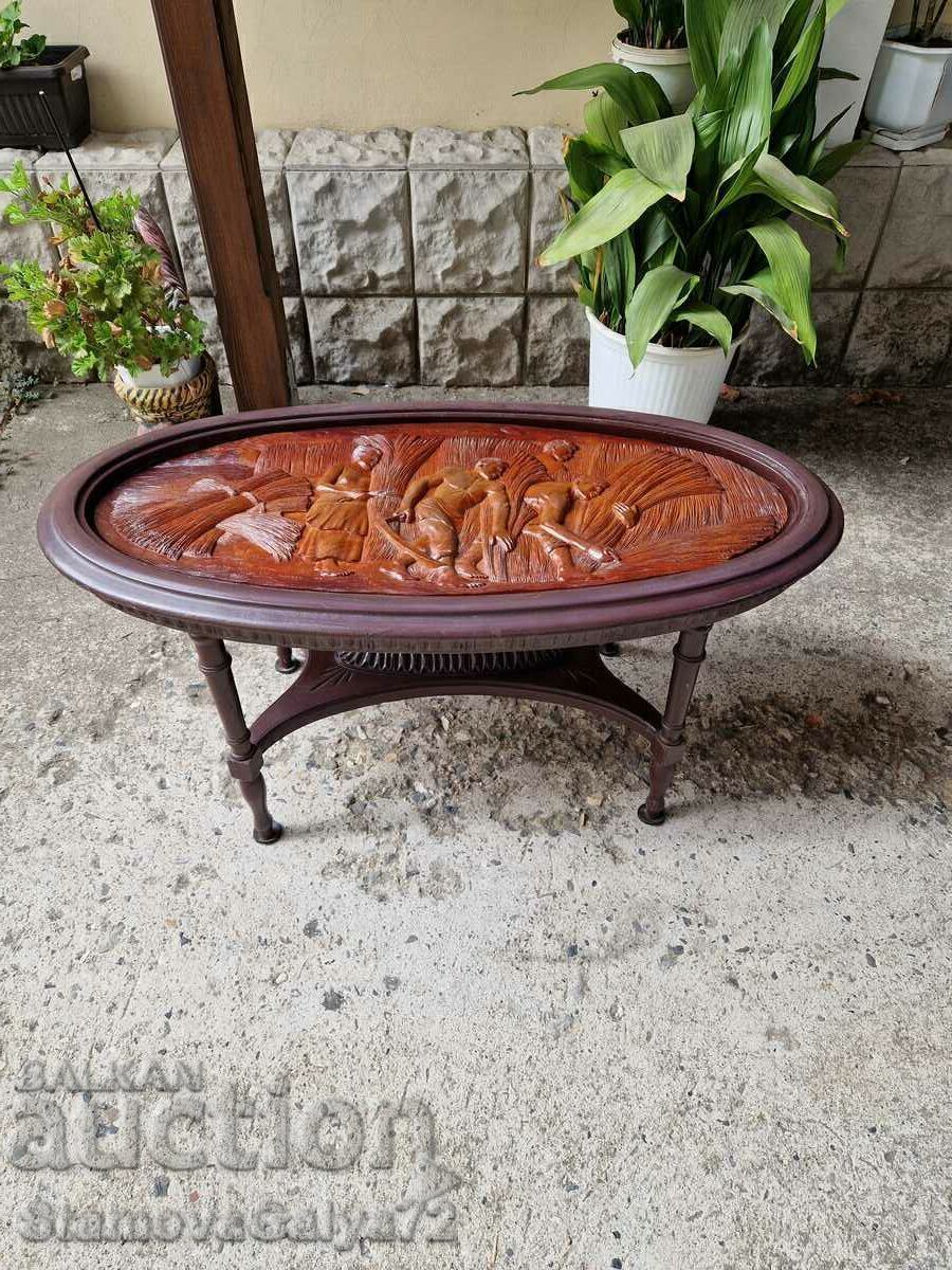 Wonderful antique wood carving coffee table with price € 64.93 | 126.99 BGN