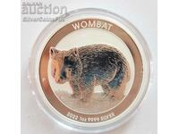 1 oz Silver $1 Wombat 2022 Australia