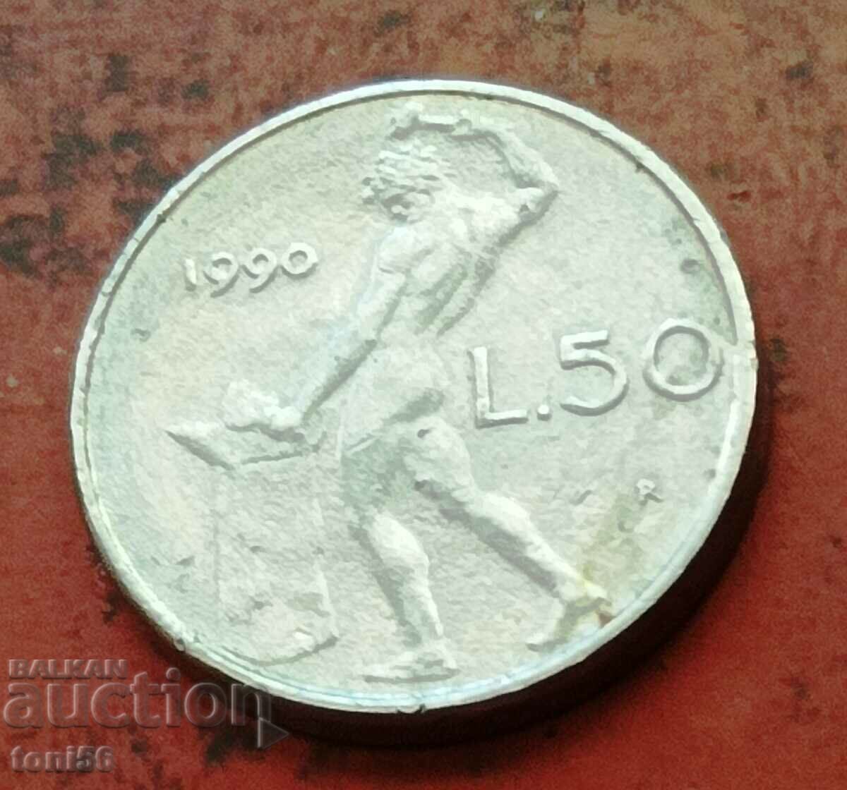 Italia 50 lire 1990