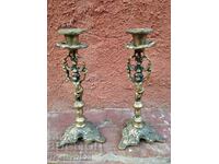 Lot of two Bronze Candlesticks