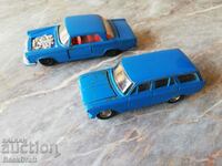 2 Russian Cars Moskvich, Mercedes USSR Toy, Model 1/43