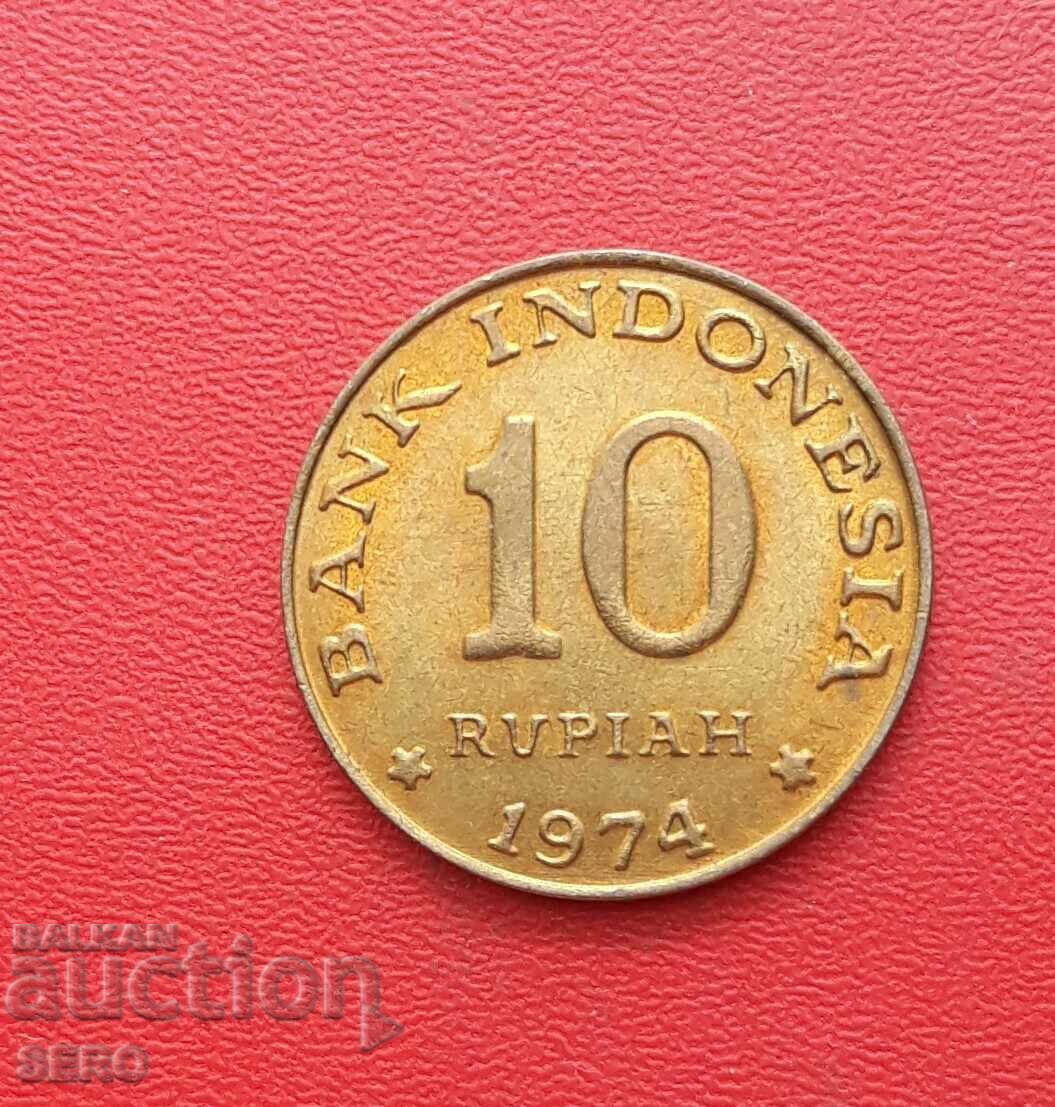 Indonesia-10 rupees 1974