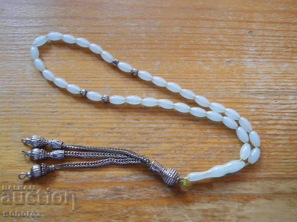 Rosary of milky opal