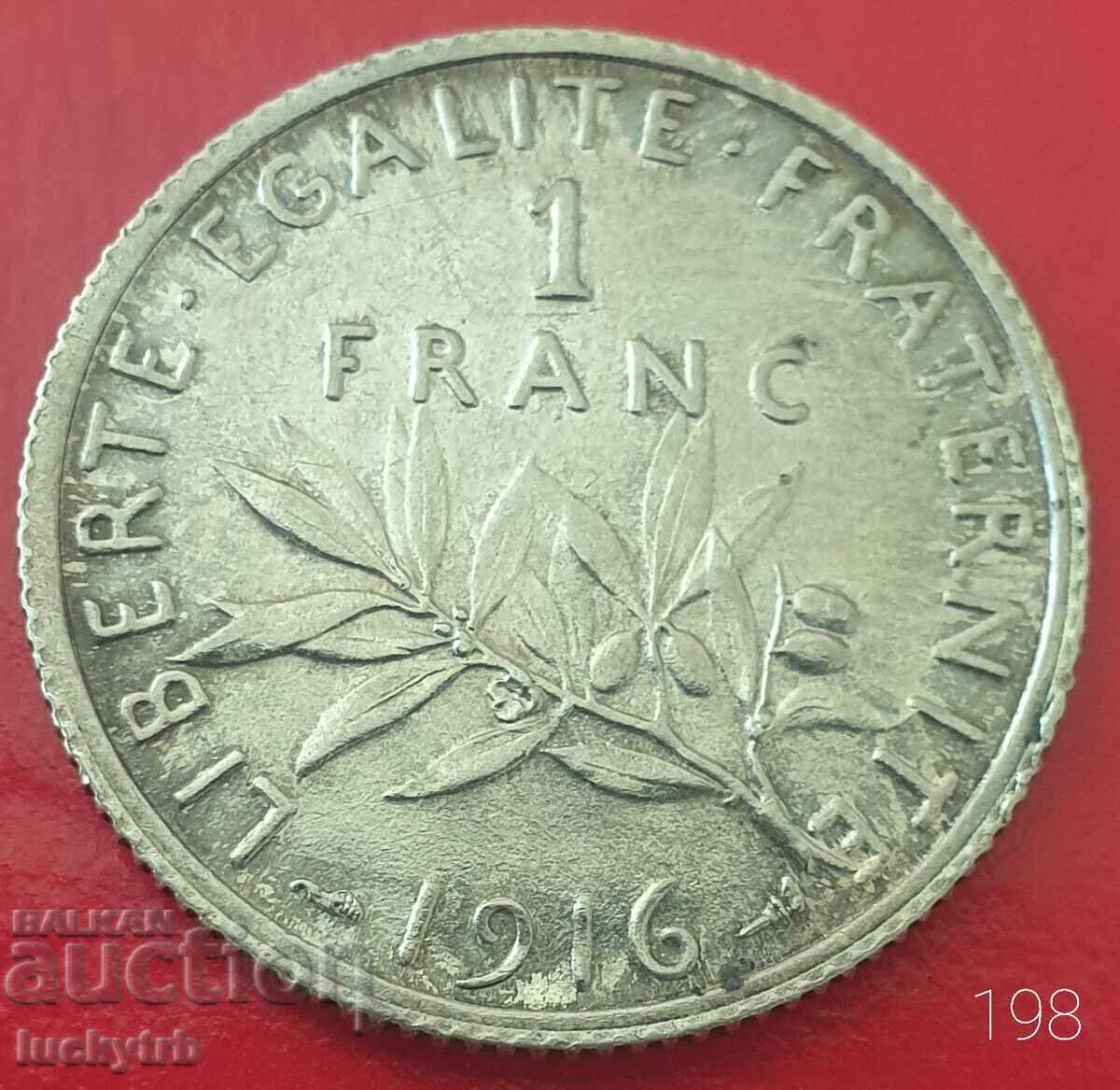 1 franc 1916 - Franta - Argint