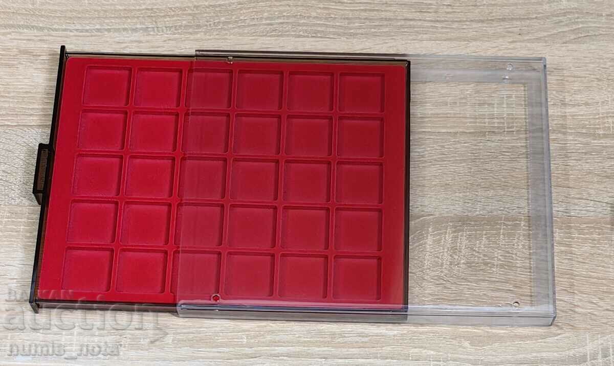 Δημοπρασία δίσκοι νομισμάτων με προστατευτικό κάλυμμα - 30 υποδοχές x 38 mm.