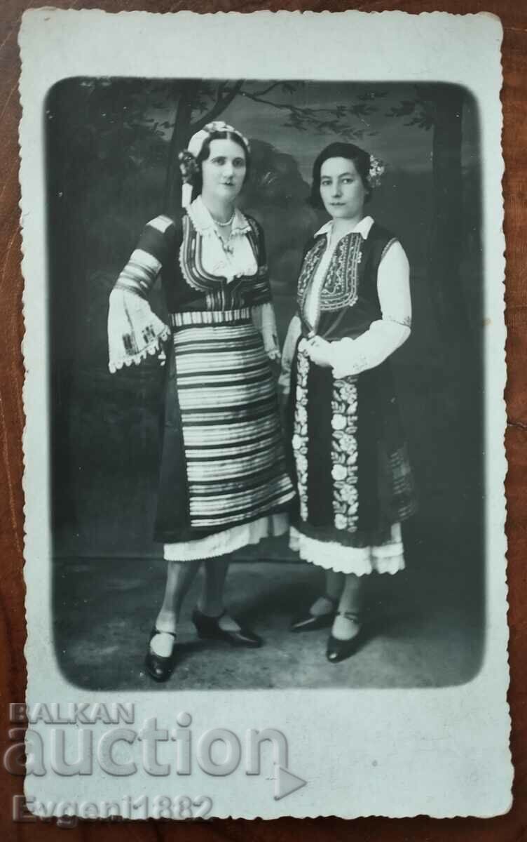 Two women in folk costumes Kingdom of Bulgaria photo