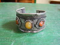 Old bracelet with semi-precious stones (carnelian)