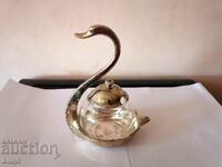 Great Silver Plated Swan Dish For Sauces Etc.